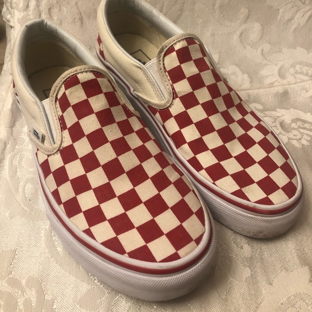 Red Checkered Vans